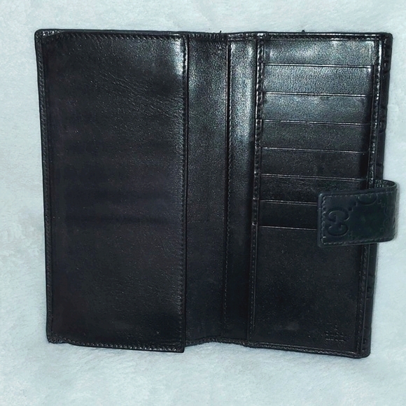 Gucci Black Guccissima Leather Flap Continental Wallet - Picture 9 of 16